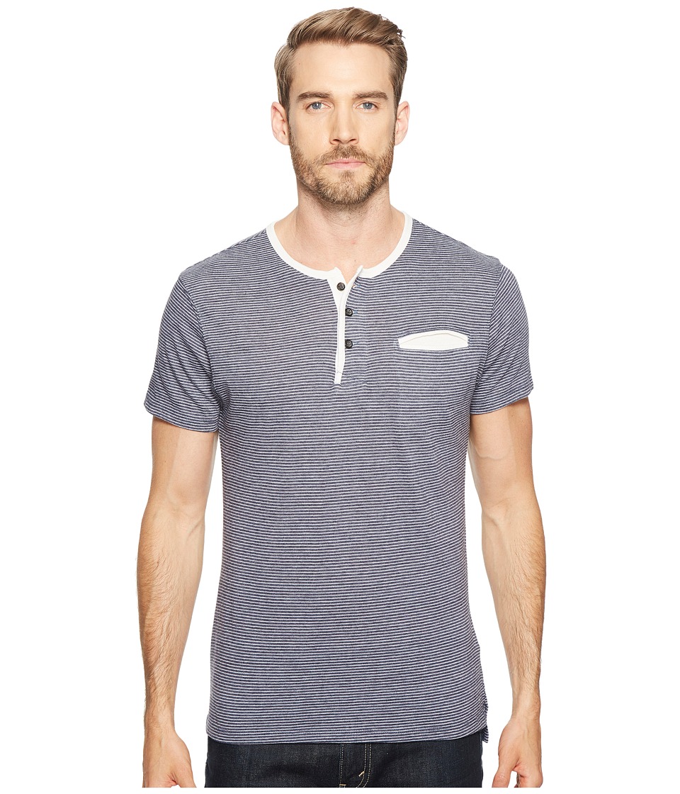 Alternative Eco Jersey Yarn-Dye Stripe Offshore Henley (Midnight Seaside Stripe) Men
