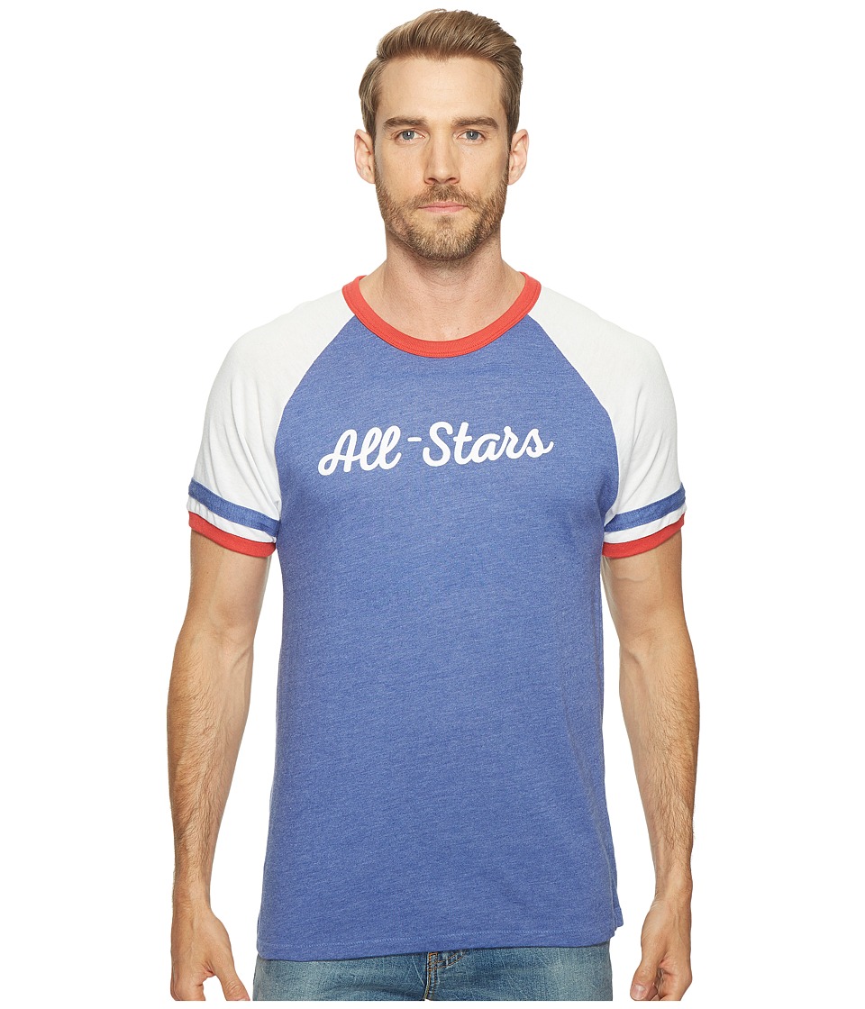 Alternative Vintage 50/50 Jersey Slap Shot T-Shirt (Vintage Royal/White/Red/All Stars) Men