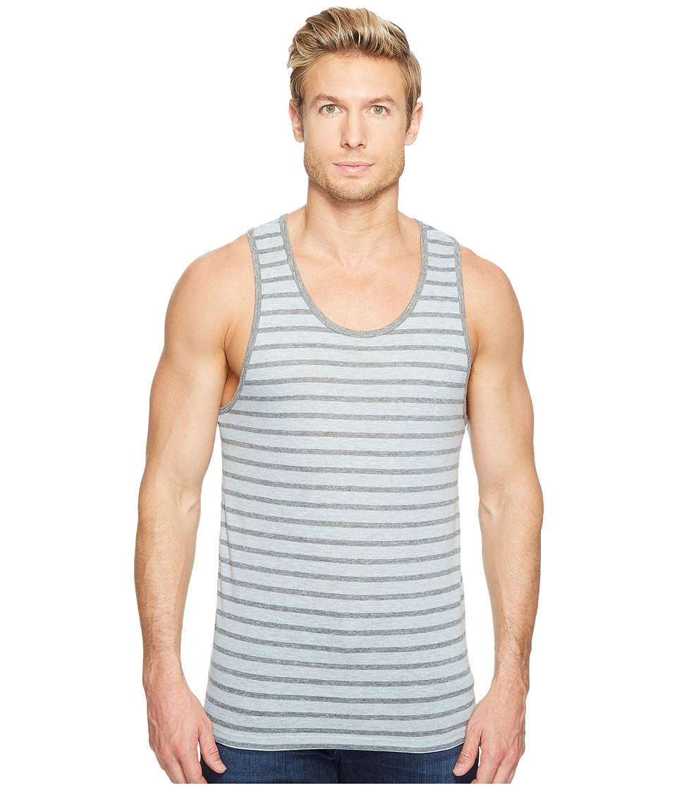 Alternative Eco Jersey Yarn-Dye Stripe Marine Tank Top (Mist Blue Overdye Riviera Stripe) Men