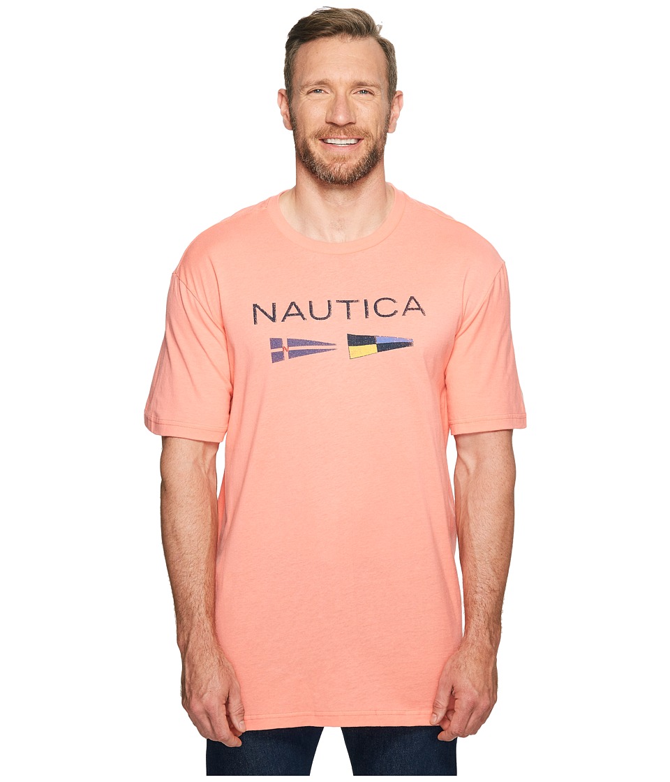 Nautica Big & Tall Big Tall Nautica Flags Tee (Pale Coral) Men