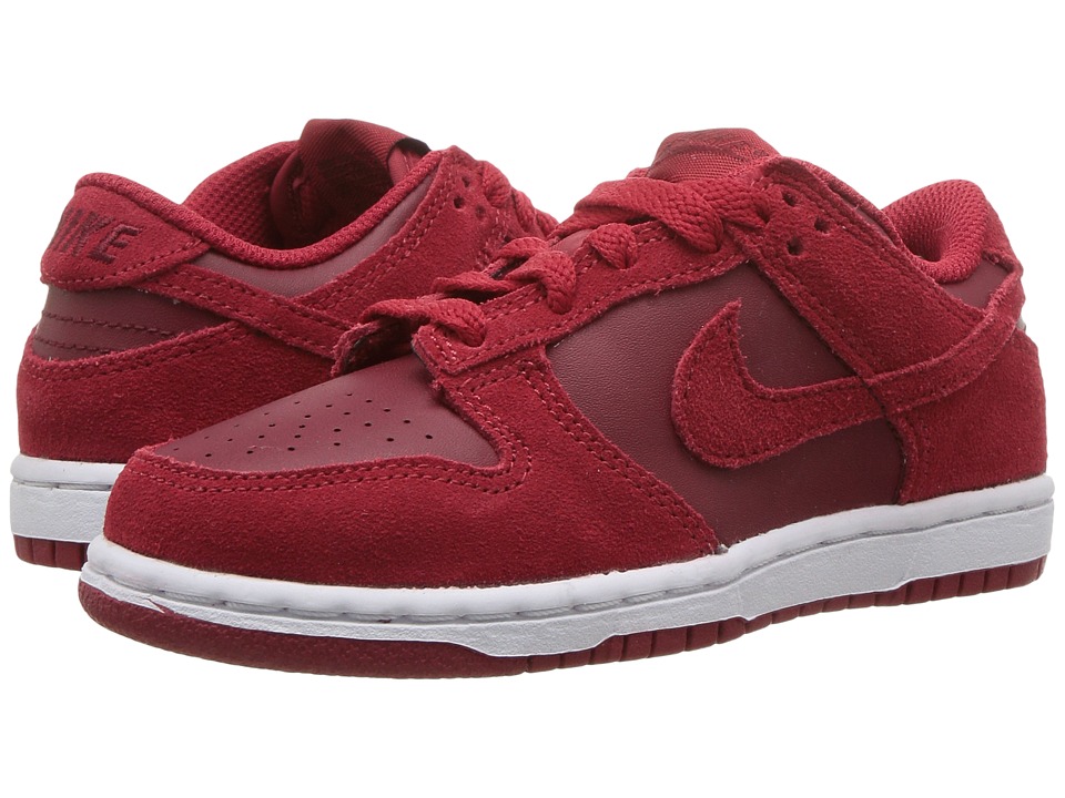 Nike Kids Dunk Low (Toddler/Youth) (Gym Red/Gym Red/Team White) Girls Shoes
