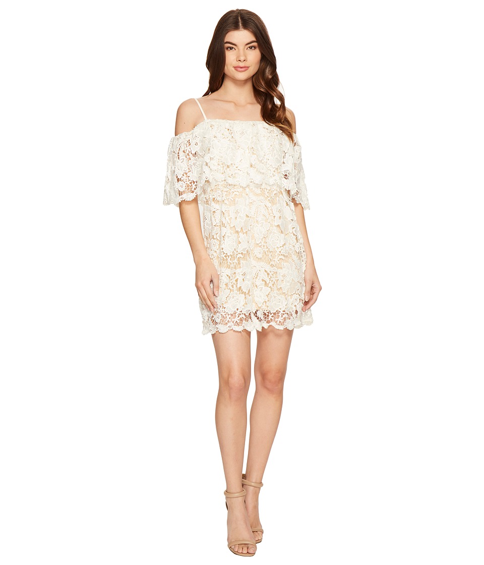 ROMEO & JULIET COUTURE Off the Shoulder Double Layered Lace Dress (Canvas) Women