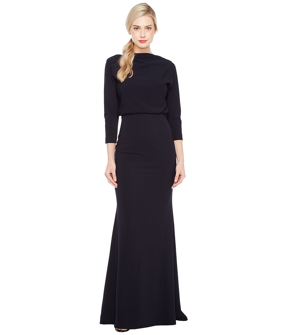 Badgley Mischka It Dress Blouson Gown (Navy) Women