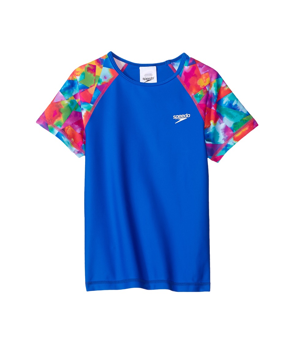 Speedo Kids Printed Short Sleeve Rashguard (Little Kids/Big Kids) (Radiant Blue) Girl