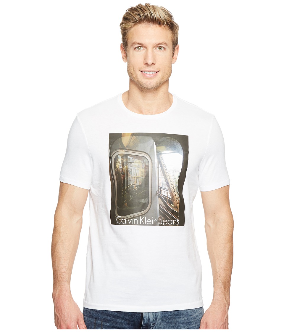 Calvin Klein Jeans Subway Short Sleeve Graphic Tee (White) Men