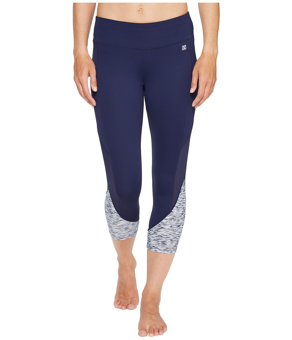 Ivanka Trump Ankle Color Block Active Leggings (Evening Blue/Spacedye/Blush) Women