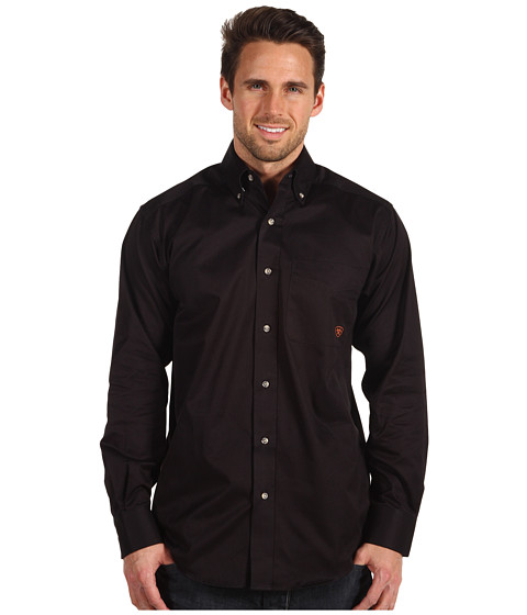 UPC 751702981127 product image for Ariat - Solid Twill Shirt (Black) Men's Long Sleeve Button Up | upcitemdb.com