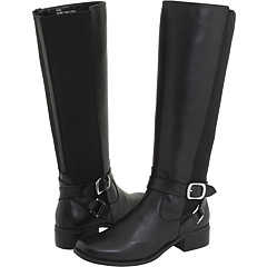 Fitzwell Mentor Wide Calf Boot (Black Burnished Leather) Footwear