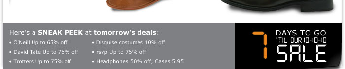 7 Days to go 'till our 10-10-10 SALE!
