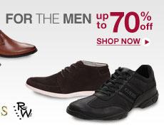 For the Men: Guess, RW Robert Wayne, Steve Madden: Up to 70% off