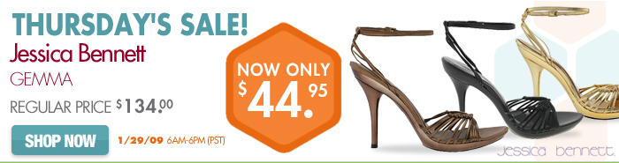 Thursday 01/29 - Jessica Bennett Gemma, regular price $134.00, now only $44.95