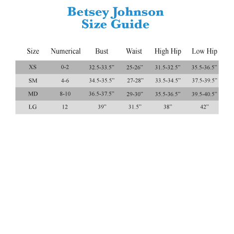 Betsey Johnson Swim Size Chart