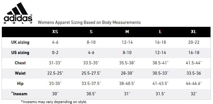 adidas sweatshirt size chart