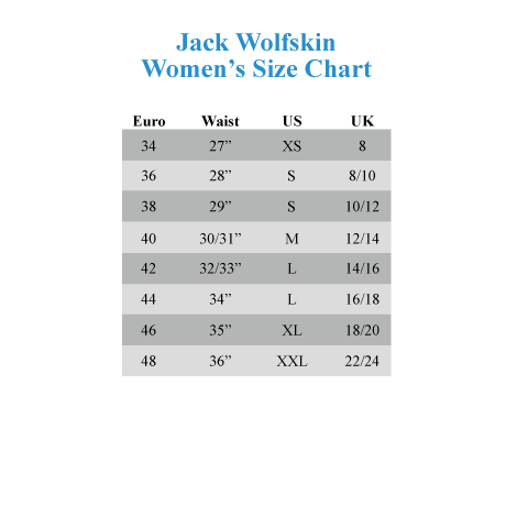 Jack Wolfskin Size Chart Uk