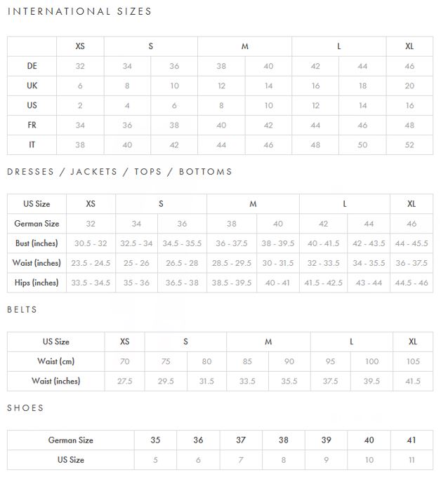 Alexia Admor Size Chart