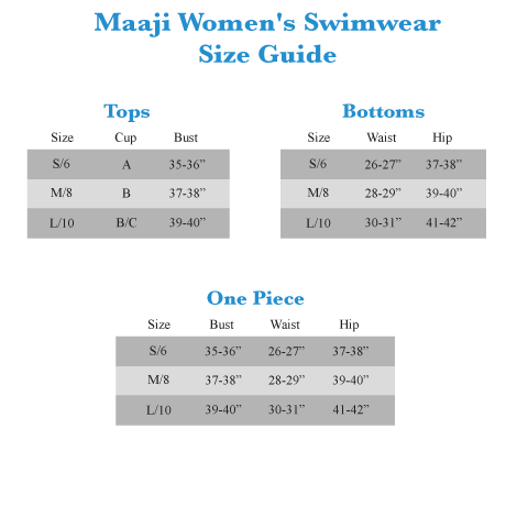 maaji swimwear sizing
