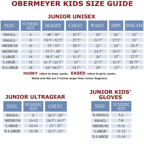 Obermeyer Kids Size Chart
