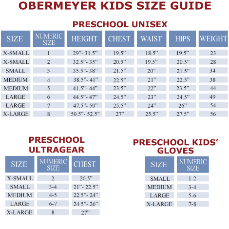 Obermeyer Size Chart