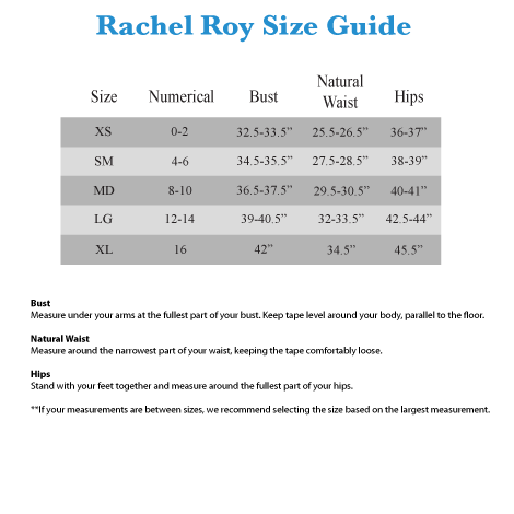 rachel roy dress size chart
