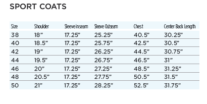 Robert Graham Size Chart