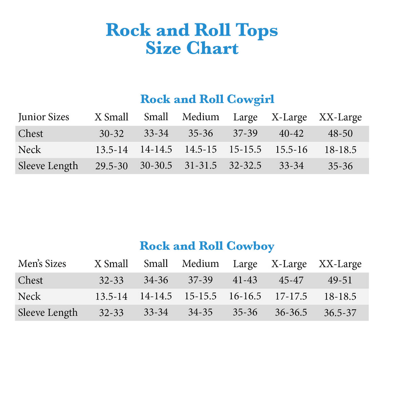 Rock And Roll Cowboy Jeans Size Chart