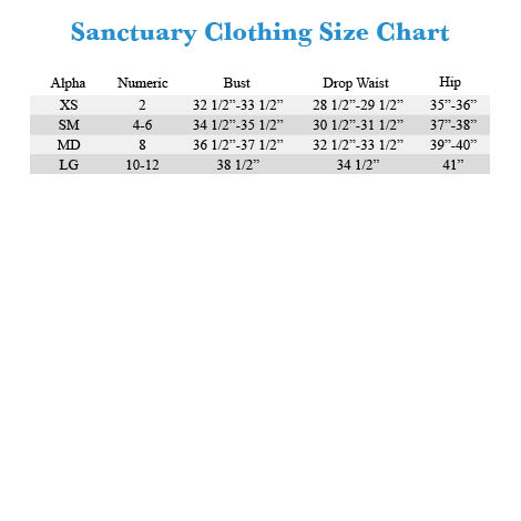 6pm Size Chart Clothing