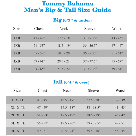 Tommy Bahama Size Chart Women's