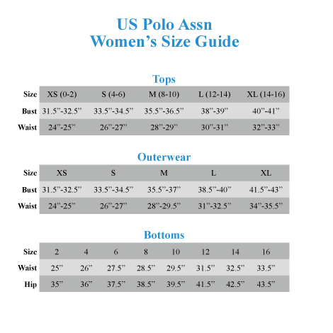 us polo size chart shoes