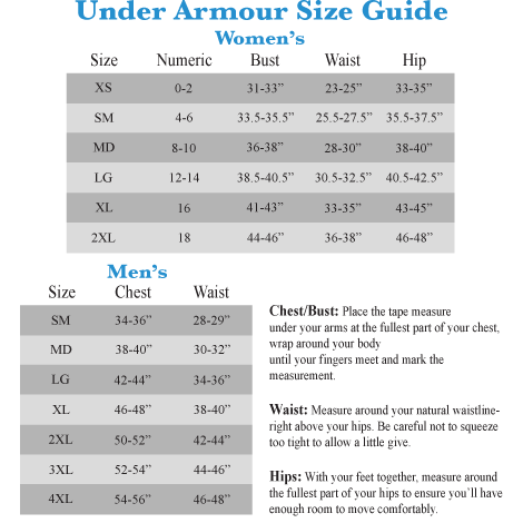 Under Armour Bibs Size Chart