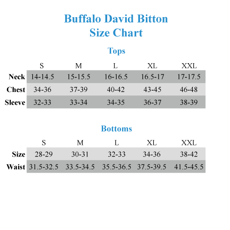 Buffalo David Bitton Jacket Size Chart