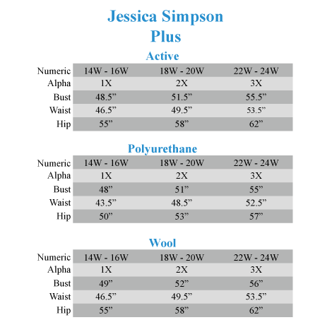 Simpson Plus Size Chart