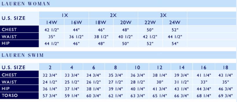 Ralph Lauren Size Charts Dr E Horn GmbH Dr E Horn GmbH