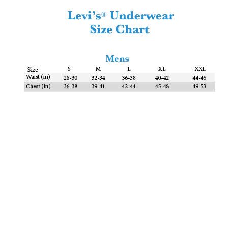 levi's size chart t shirt