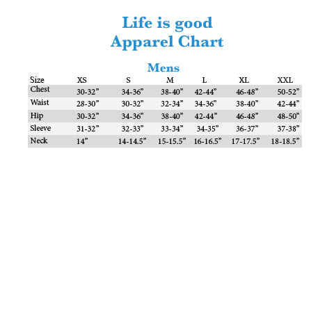 Life Is Good Size Chart