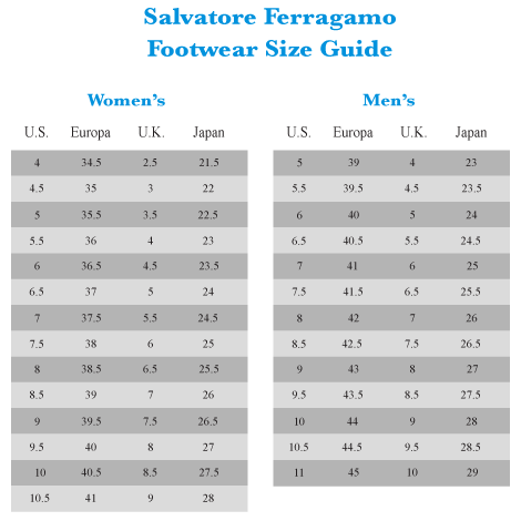 Ferragamo Size Chart on Sale | website.jkuat.ac.ke