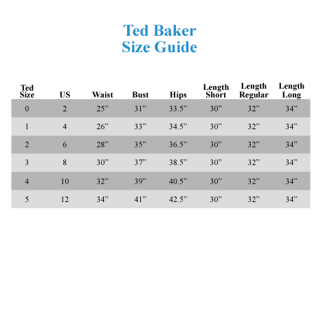 Ted Baker Size Chart Us