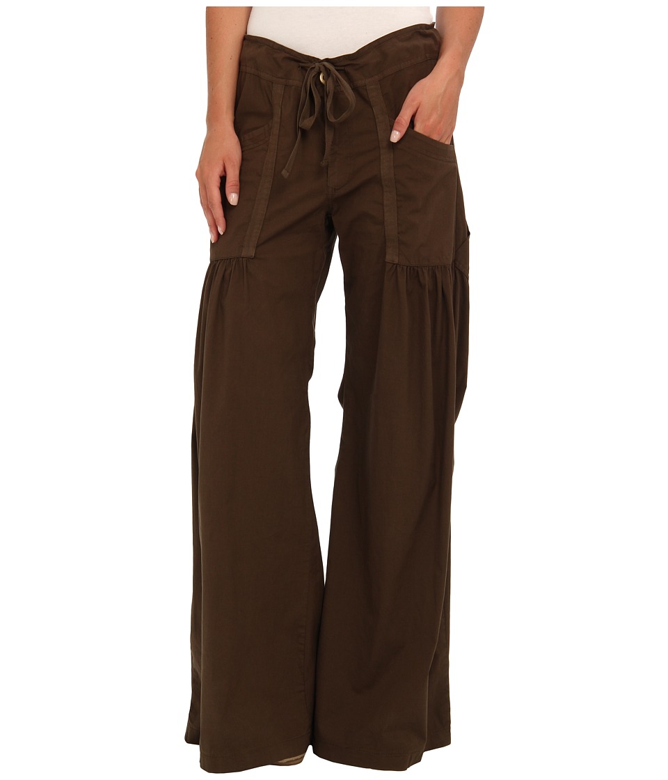 XCVI Willowy Wide Leg Stretch Poplin Pant Womens Casual Pants (Green)