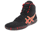 asics aggressor red black gold