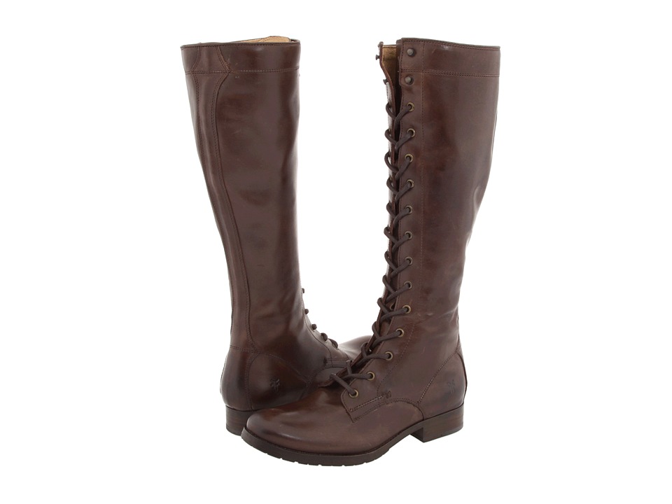 Frye Melissa Tall Lace (Dark Brown Leather) Women