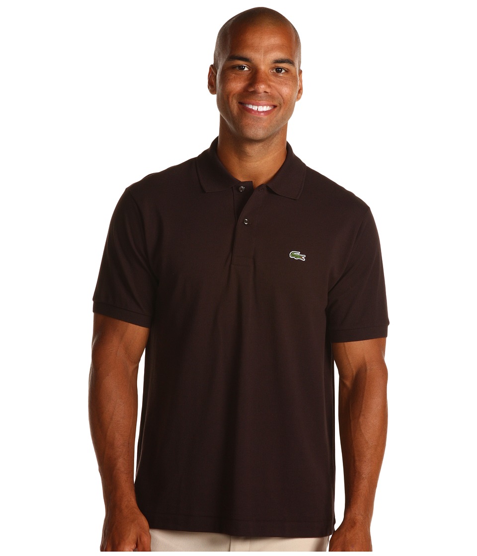 Lacoste Classic Pique Polo Shirt Mens Short Sleeve Knit (Brown)