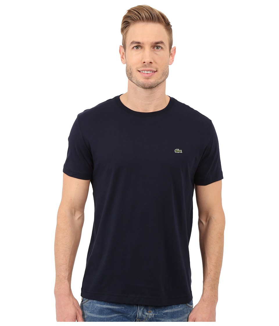 UPC 883058232896 product image for Lacoste Short-Sleeve Pima Jersey Crewneck T-Shirt (Navy Blue) Men's T Shirt | upcitemdb.com