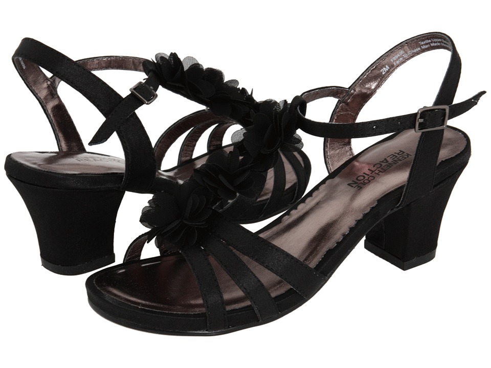 Kenneth Cole Reaction Kids Face-To-Chase (Little Kid/Big Kid) (Black Satin) Girls Shoes