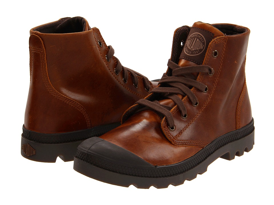 Palladium Pampa Hi Leather Mens Lace up Boots (Brown)