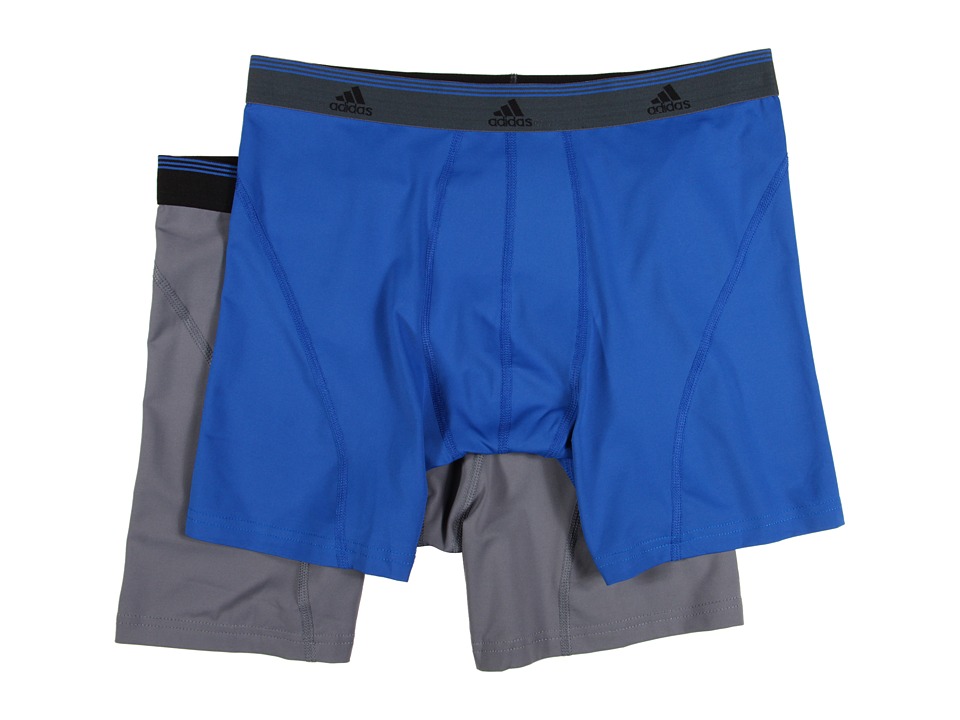 adidas Sport Performance ClimaLite 2 Pack Boxer Brief Mens Underwear (Blue)