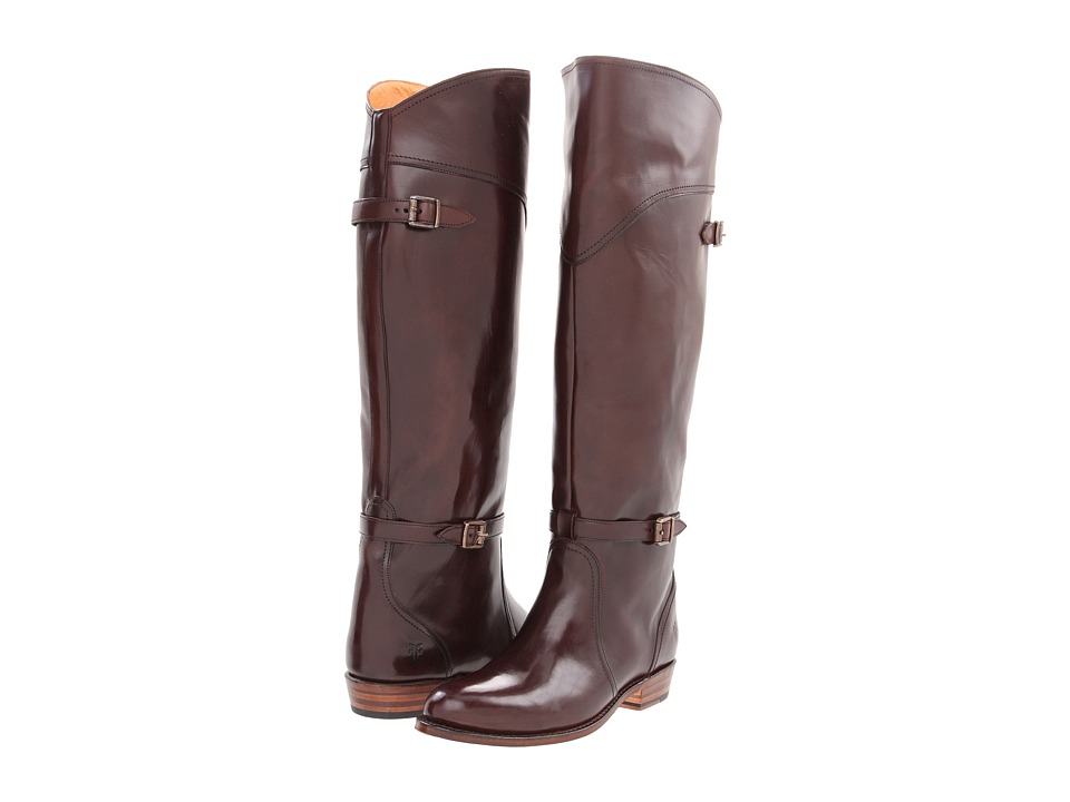 Frye Dorado Riding (Dark Brown Smooth Polished Veg) Women