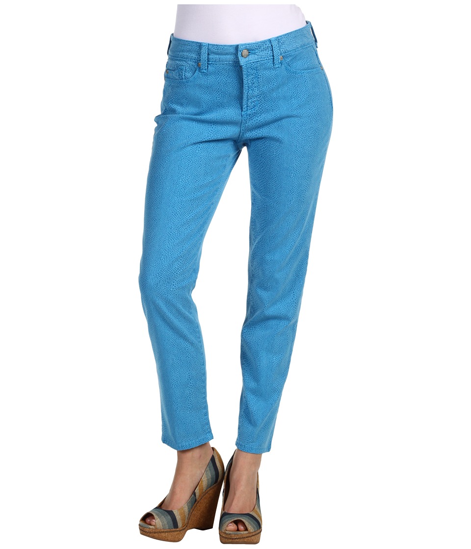 NYDJ Alisha Ankle Lizard Print Womens Jeans (Blue)