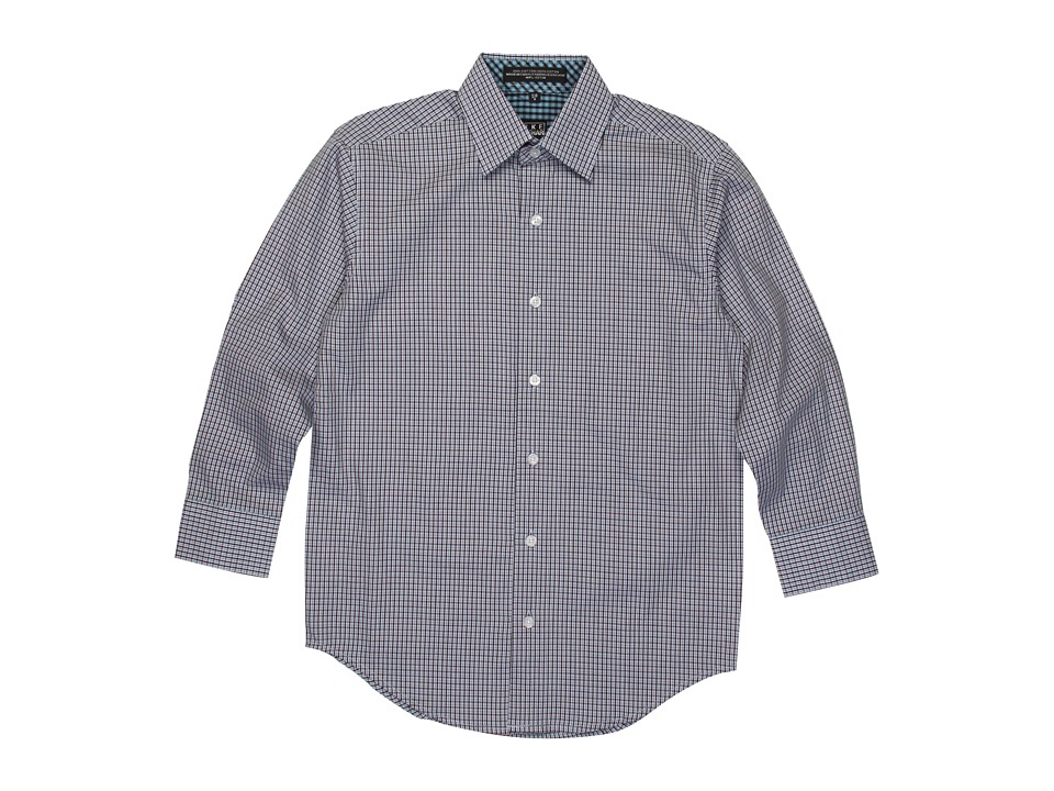 Ike Behar Kids Brian L/S Check Woven Shirt Boys Long Sleeve Button Up (Blue)