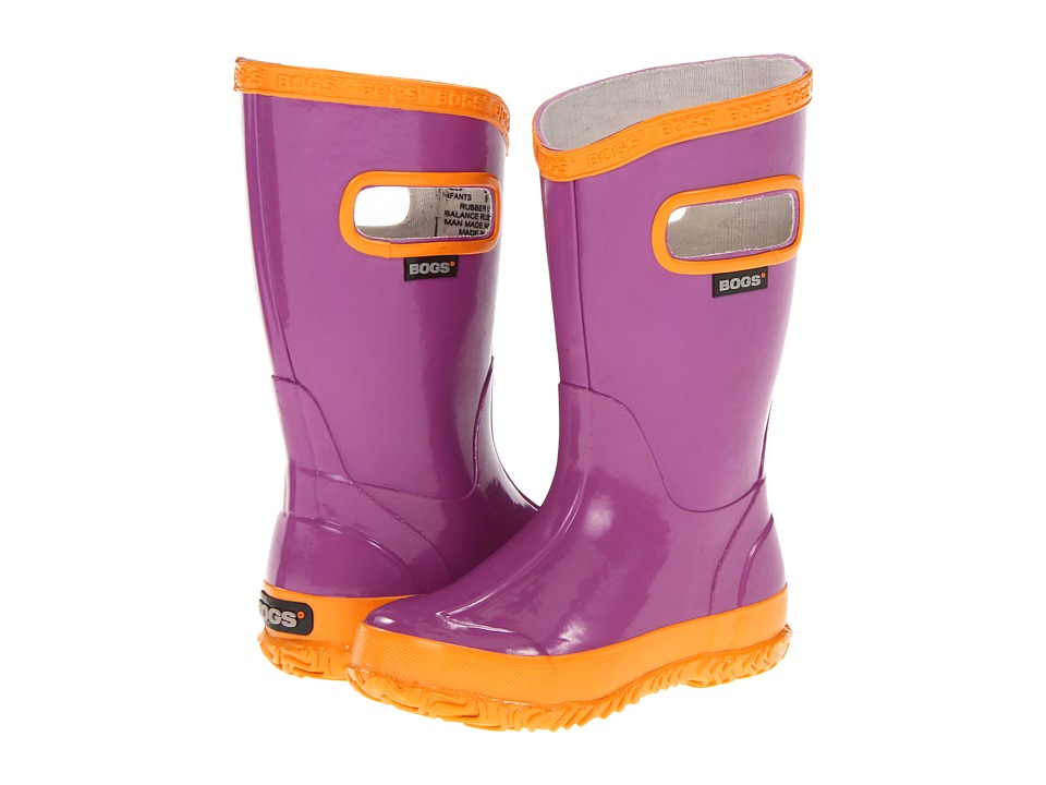 Bogs Kids Glosh Solid Rain Boot Girls Shoes (Purple)