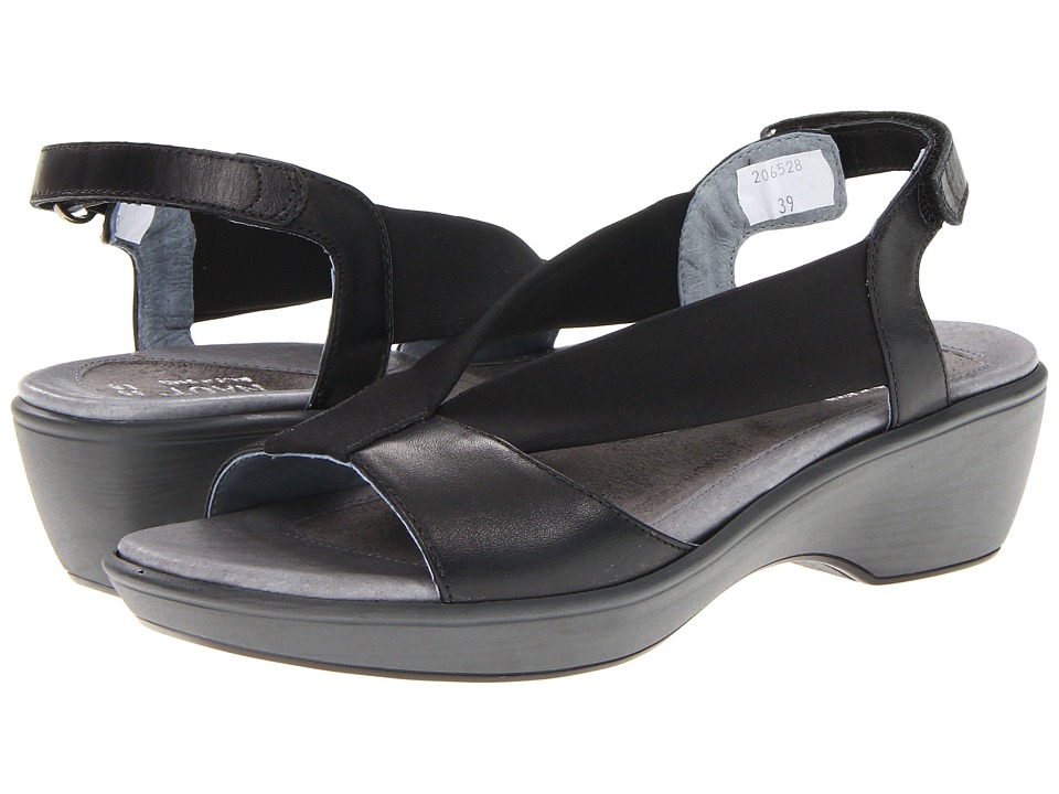 Naot Muscat (Black Raven Leather/Black Stretch) Women