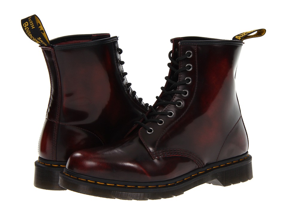 red lace up doc martens